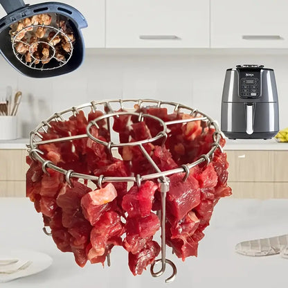 【💥Oferta por tiempo limitado】🍢🍖🍗Parrilla de acero inoxidable 304 con 24 brochetas, apta para freidoras de aire y hornos