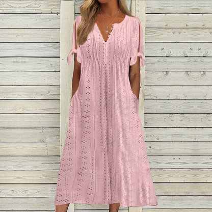 🔥[S-5XL]👗Egyszerű és gyönyörű egyszínű ruha
