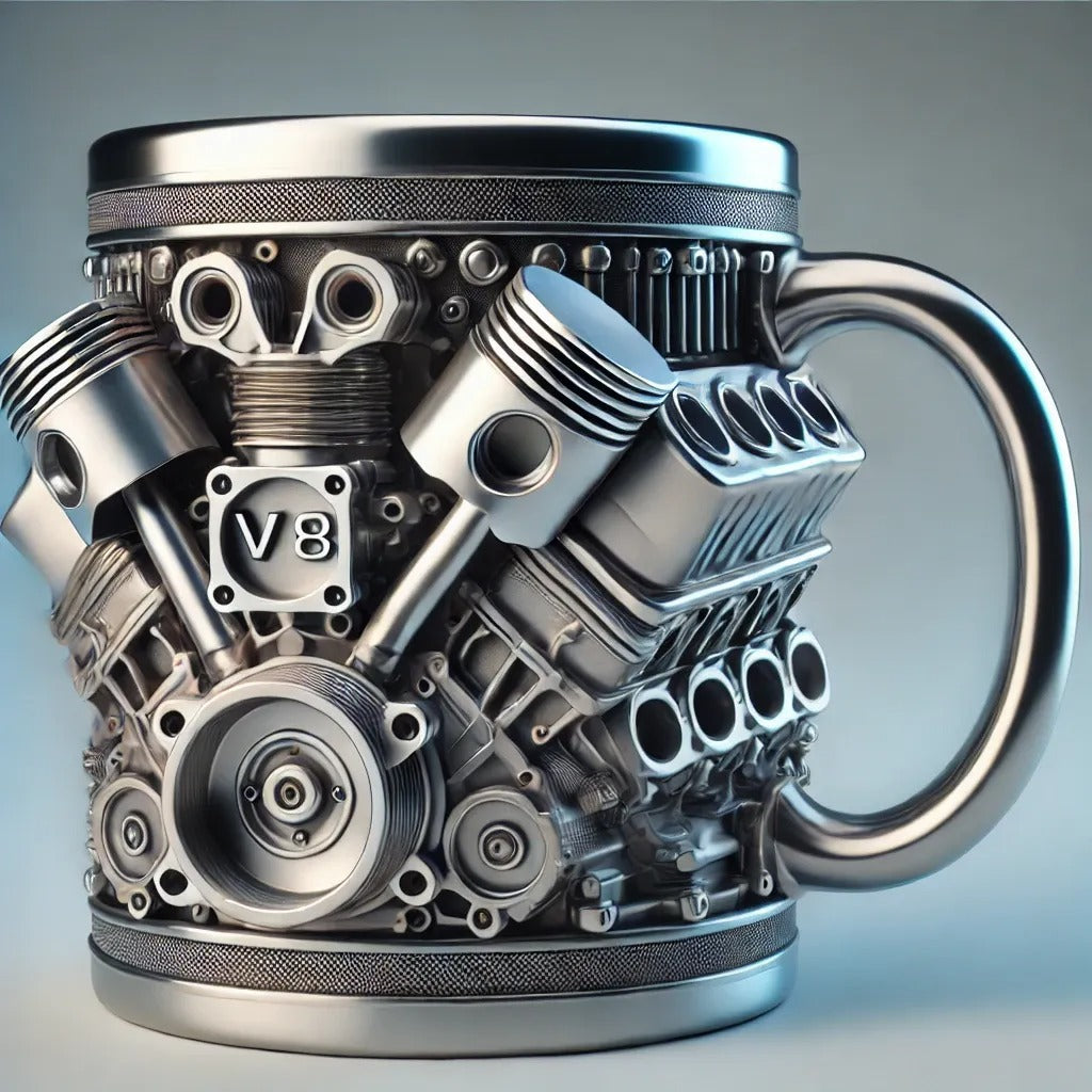 🎁【Vásárolj 1-et, kapsz 1-t ingyen】⚙️ 3D mechanikus rozsdamentes acél kávésbögre V6V8