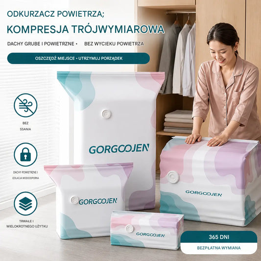 🧳5 za 129 zł.💨 Duży, kompresowalny worek próżniowy do przechowywania: nie wymaga pompki, szczelny i idealny do oszczędzania miejsca w walizkach i w domu ✈️