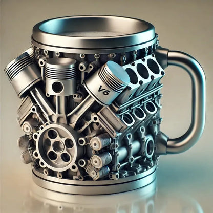 🎁【Vásárolj 1-et, kapsz 1-t ingyen】⚙️ 3D mechanikus rozsdamentes acél kávésbögre V6V8