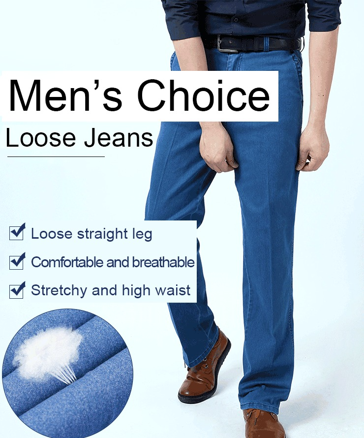 👖 2024 Új férfi farmer magas derekú, elasztikus, légáteresztő