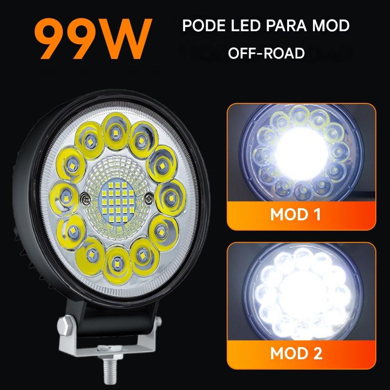 💡🚨【Compra 1 y llévate 1 gratis】2 piezas por 34 euros Faros LED redondos de 99 W para coches modificados, faros auxiliares para vehículos todoterreno