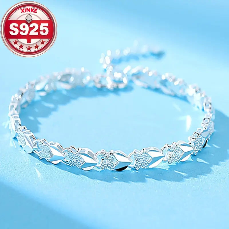 😀👉【¡Compra uno y llévate otro gratis!】💖🍀Nueva pulsera de trébol de cuatro hojas en plata de ley 925, elegante y con estilo