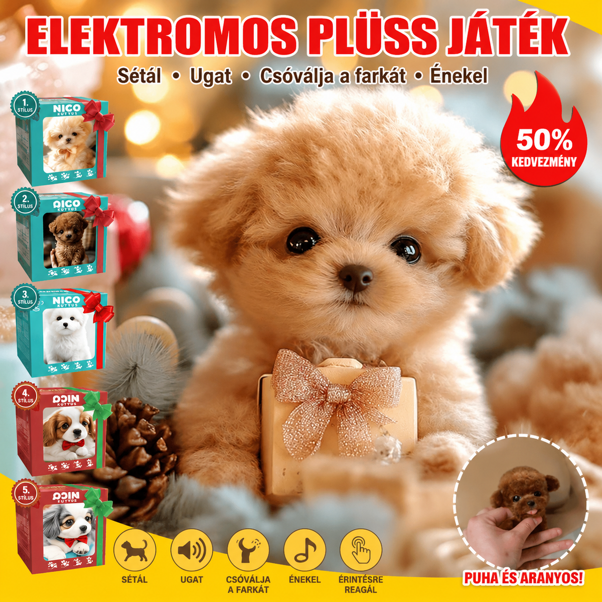 50% KEDVEZMÉNY🐶Kedvezmény - 🔥Plüss robotom kiskutyának