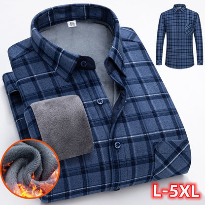👔【L-5XL】Ciepła koszula biznesowa z długim rękawem na jesień i zimę