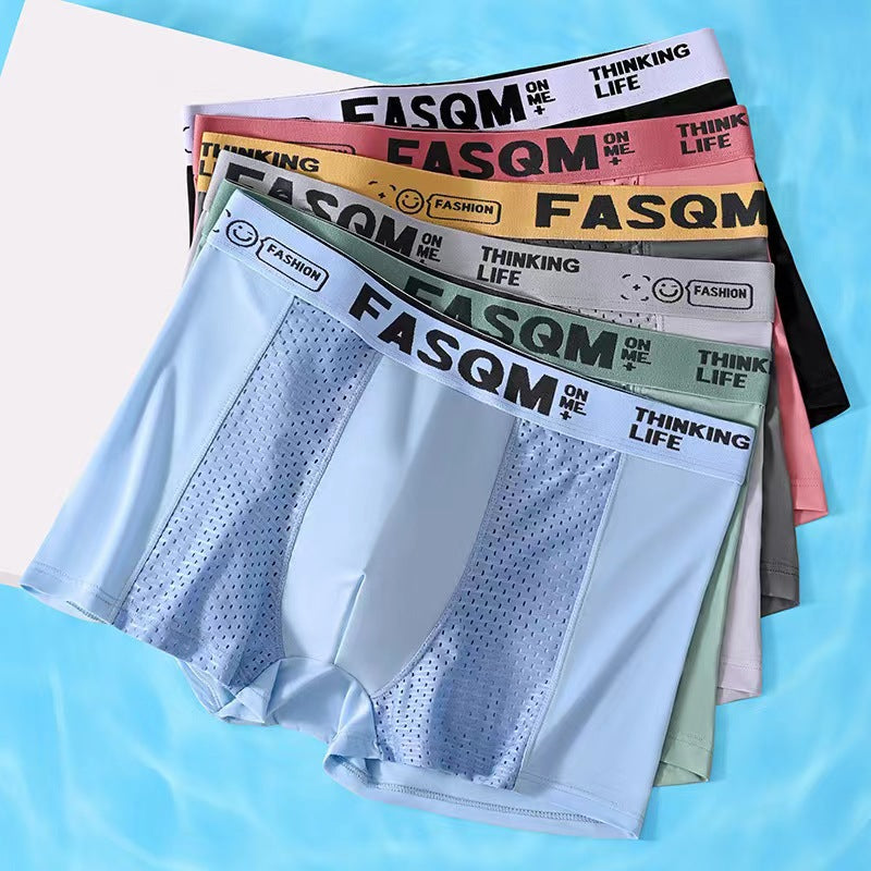 🔥【6 db】Férfi Air Mesh jégselyem boxer, rugalmas, kényelmes és légáteresztő