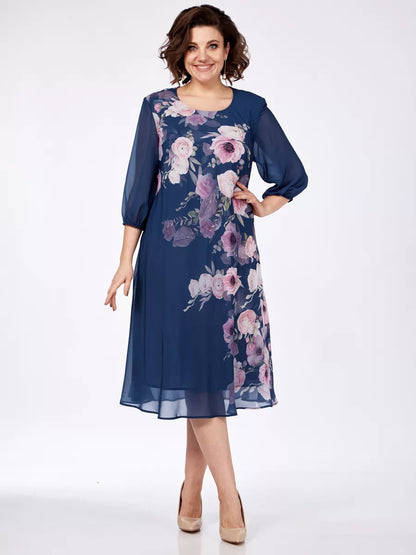 🌸 50% kedvezmény 💥💕【S-5XL】Elegáns virágmintás tavaszi sifon ruha 2026🌷
