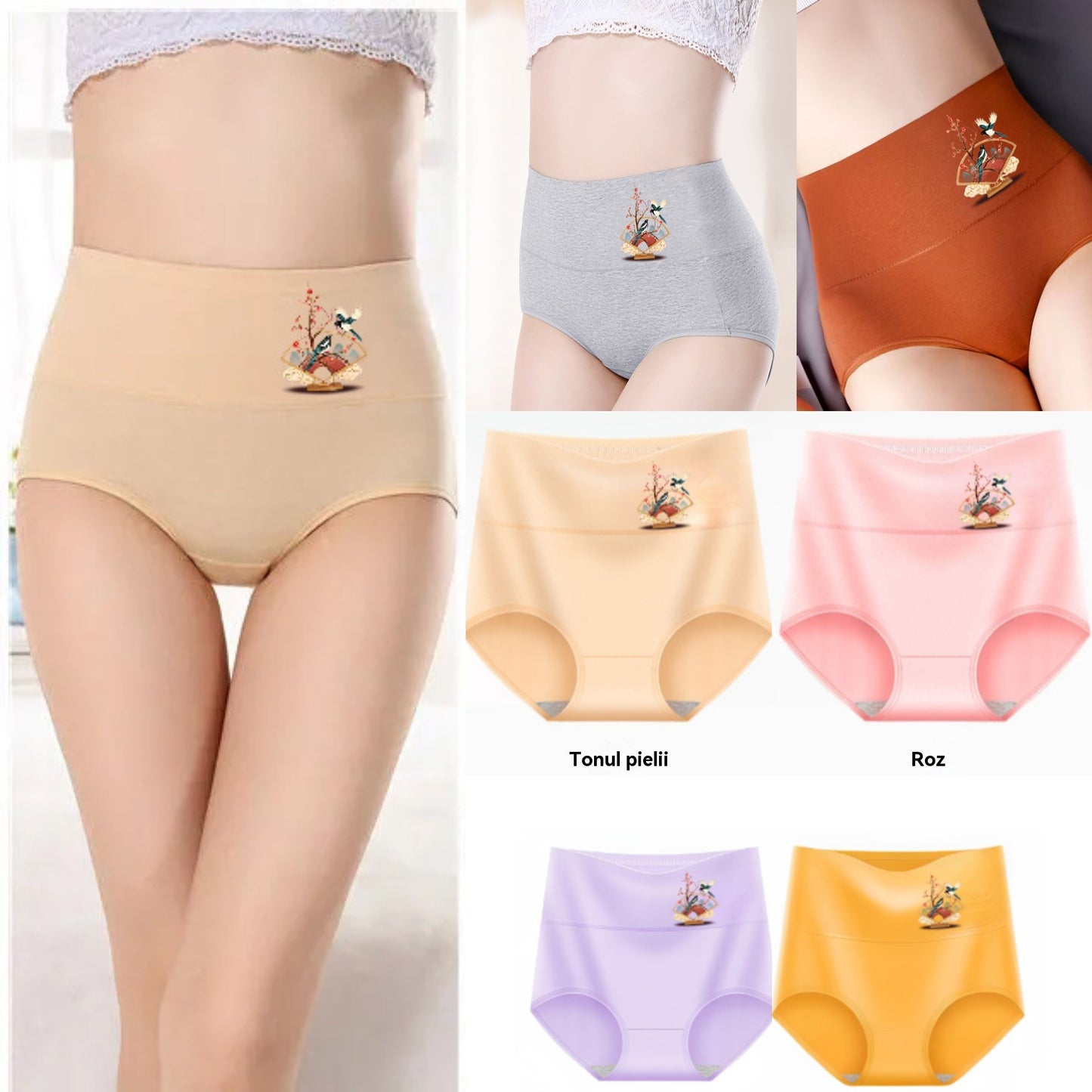 💖Utolsó nap 50% kedvezmény - 【Vásároljon 3-ot, kapjon 3-ot ingyen】Tiszta pamut magas derekú, plus size csípőemelő bugyi [40-100kg]