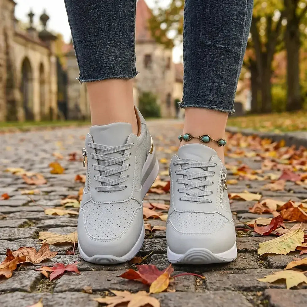 👟【36–43】Nagy méretű, bebújós, éktalpú sportcipő – Könnyű, hétköznapi platformcipő – Kényelmes cipő sétához és edzéshez