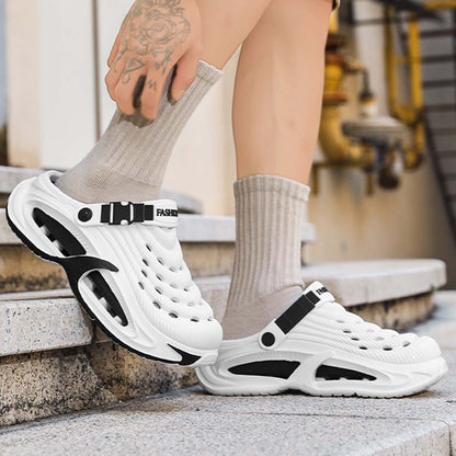👟 50% KEDVEZMÉNY 🌬️ 2 az 1-ben univerzális férfiszandál – Vastag EVA talp, csúszásmentes, extra könnyű és légáteresztő 🏃‍♂️