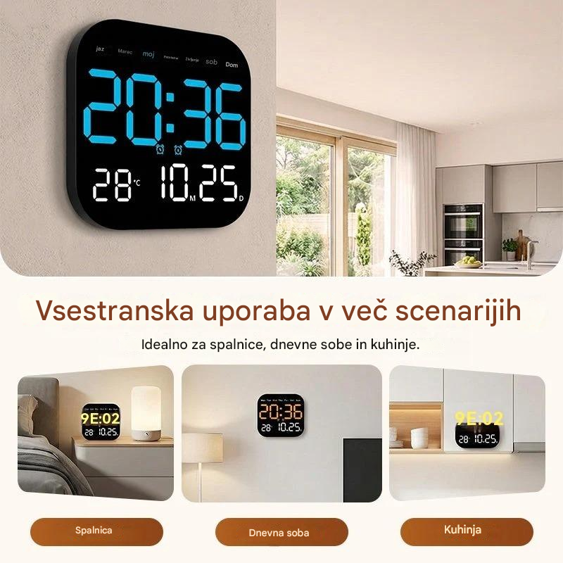 🕰️🛏️ 40 % popusta za omejen čas! Digitalna ura za dom in pisarno: zbudite se nežno in pozabite na nadležne alarme! Nastavljiva svetlost, tiho delovanje ponoči. Prikazuje tudi temperaturo. Zanesljiv spremljevalec za vaše vsakdanje življenje. 🌙