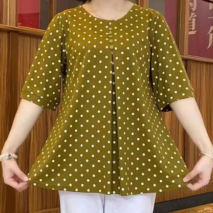✨💞【S-6XL】2026 Új Nyári Pöttyös Mintás Ing