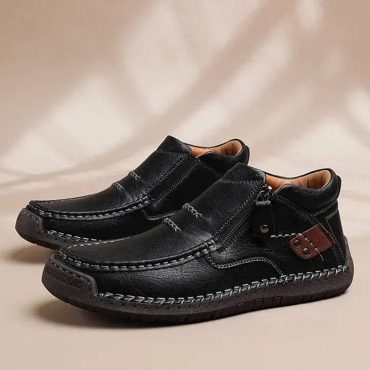 👞🛒 Męskie, ręcznie robione, skórzane, wsuwane buty do jazdy samochodem – szeroki nosek, wsparcie łuku stopy