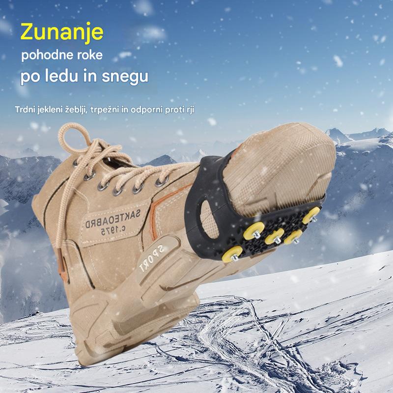 👴🚶🏔️❄️Kupite štiri, dobite štiri brezplačno🔥Nevidne 5-zobe protizdrsne zanke za dereze, zunanje dereze, primerne za pohodništvo po snegu, alpinizem, plezanje in zimske ledene površine, obvezna oprema za starejše.
