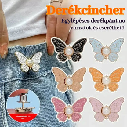 🌸🦋 Vásárolj 5-öt, kapsz 5-öt ingyen 🎁💜 Levehető, pillangó alakú, állítható övcsat: Nincs szükség szerszámokra, tökéletesen illik farmerhez, szoknyához és ruhához ✨👗💃