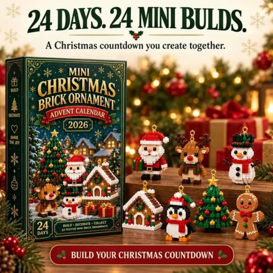 24 denní mini adventní kalendář s vánočními ozdobami z kostek