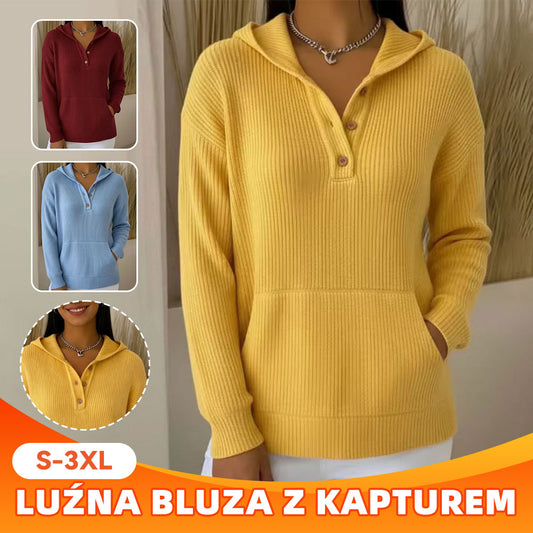 【S–3XL】2026 nowy model z kapturem, casualowa bluza z sztruksu