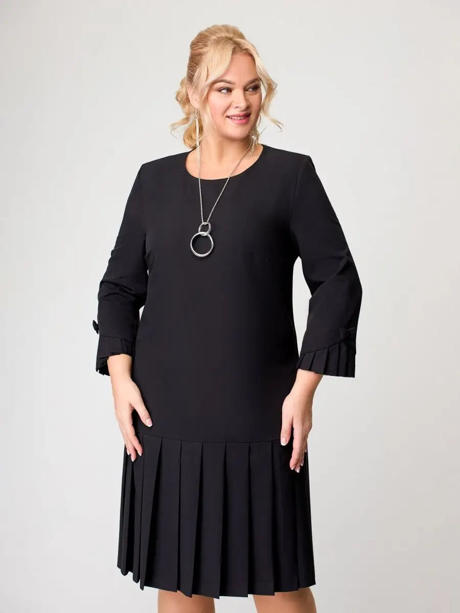 💌【S-5XL】👗2025 téli új, kiváló minőségű, elegáns egyszínű ruha