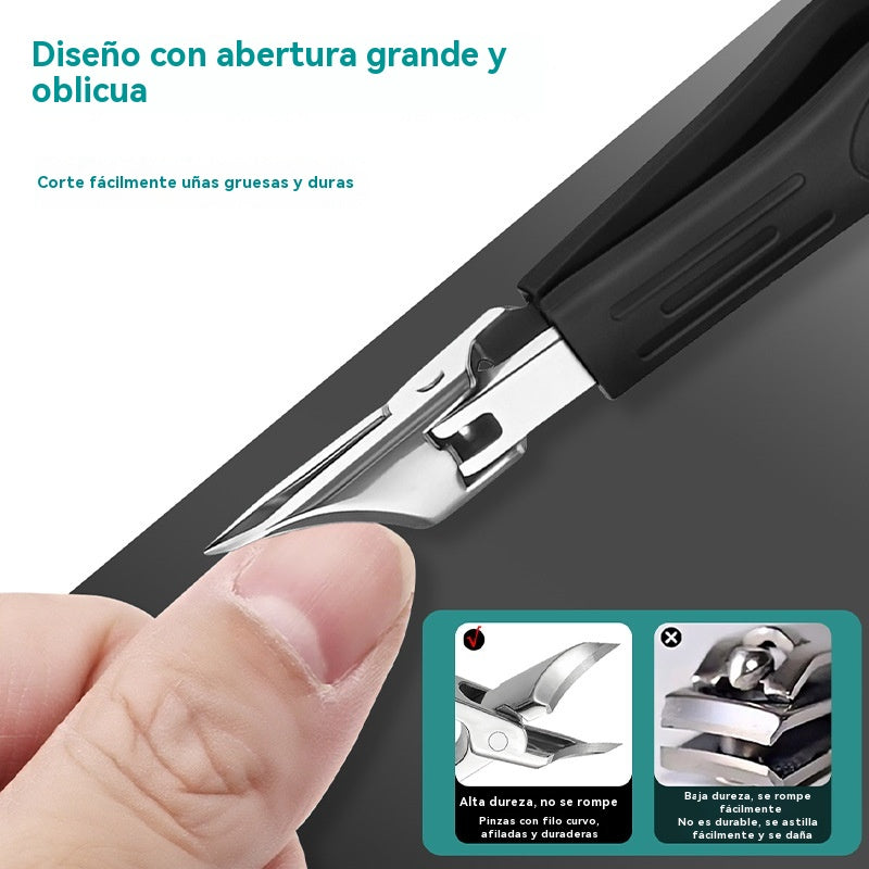 🔥50% de descuento🔥 Compra 1 y llévate 1 gratis: Cortaúñas a prueba de salpicaduras, hoja en ángulo de 25° (juego de 3 piezas) * 2