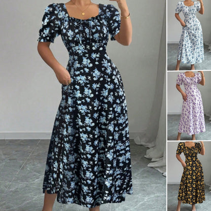👗Az akció utolsó napján -50% kedvezmény! 【S-2XL】Elegáns, nyári mintás ruha, légies és kényelmes, könnyen illeszthető és karcsúsított.