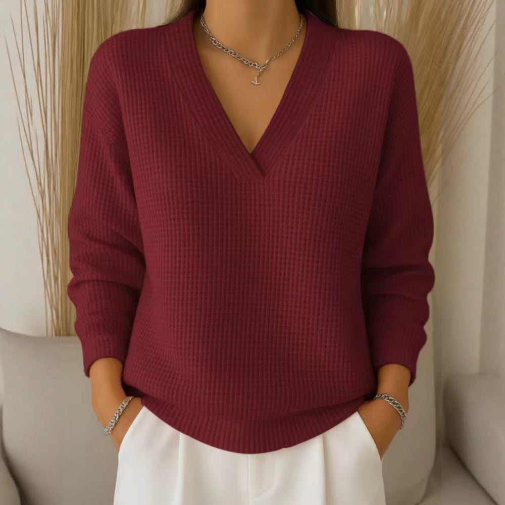 🔥【S-3XL】Elegancka i wygodna damska bluzka z dekoltem w serek