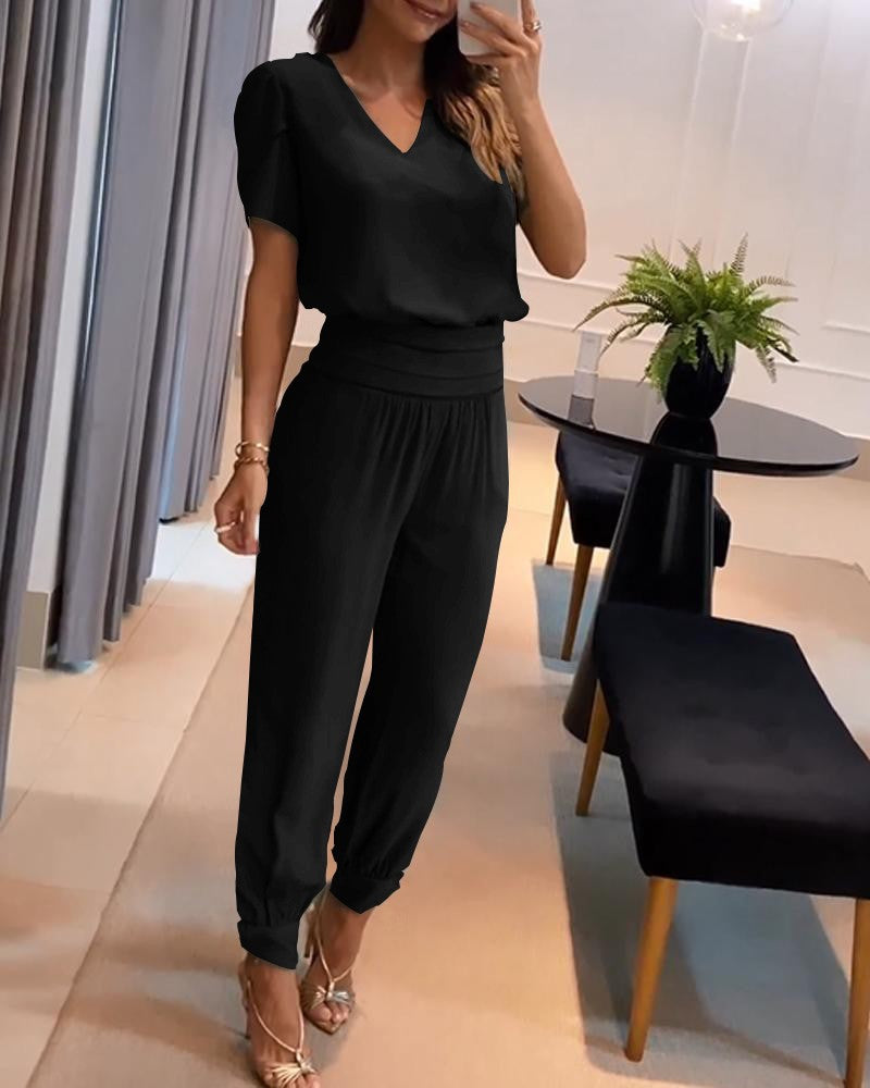 [Top + Pants] 👚👖Tavaszi-nyári bő és kényelmes női alkalmi kétrészes szett