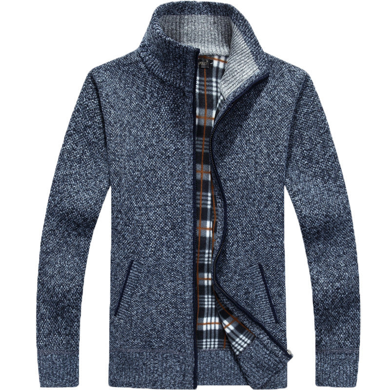 🔥【M-4XL】Férfi bő pulóver, magas gallérú cipzáras dzseki❤️【45-105 kg】