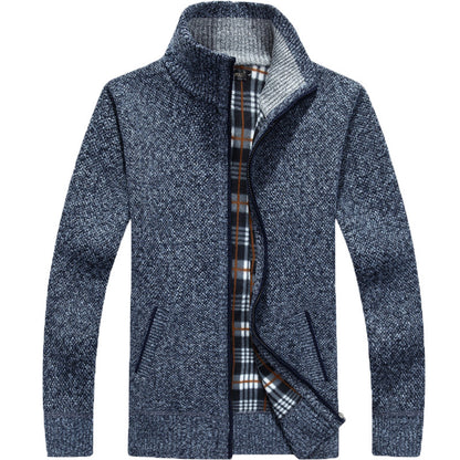 🔥【M-4XL】Férfi bő pulóver, magas gallérú cipzáras dzseki❤️【45-105 kg】