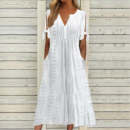 🔥[S-5XL]👗Egyszerű és gyönyörű egyszínű ruha
