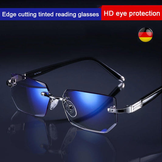 Presbyopia szemüveg gyémánt csiszolású élekkel, antikék fénnyel