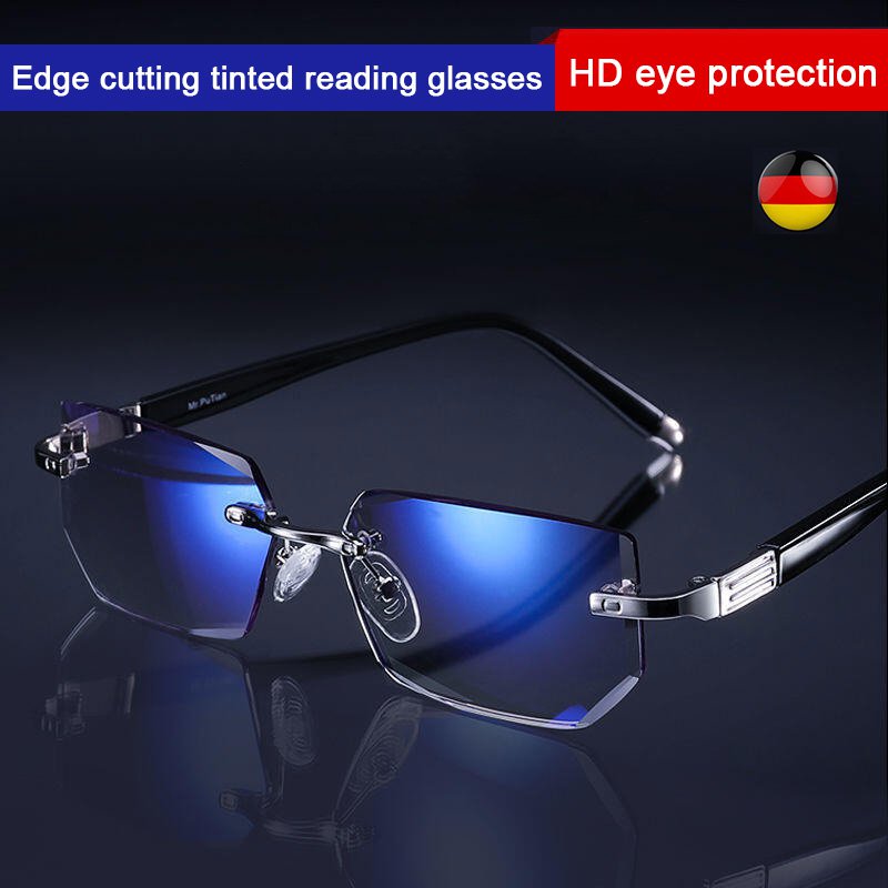 Presbyopia szemüveg gyémánt csiszolású élekkel, antikék fénnyel