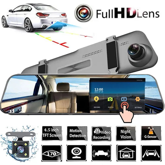 🚗teljes képernyős autórögzítő💻 1440P ultra tiszta📲 mobiltelefon APP kapcsolat, hangvezérlés🎙 elülső és hátsó kettős felvételkészítés