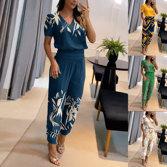 [Top + Pants] 👚👖Tavaszi-nyári bő és kényelmes női alkalmi kétrészes szett