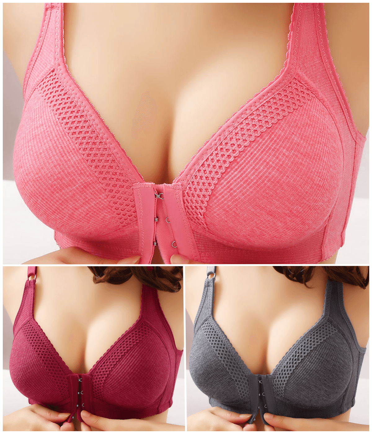 💥【Balení 3 kusů】🔥❤️ Vysoce kvalitní bezešvá podprsenka push-up, módní a sexy, zabraňuje poklesnutí