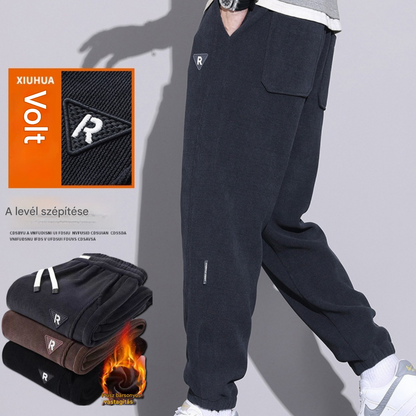 🔥【50% KEDVEZMÉNY】🔥【M-5XL】🖤Új téli nadrág férfiaknak, plusz bársony és vastag kordbársony, meleg és lezser férfi nadrág