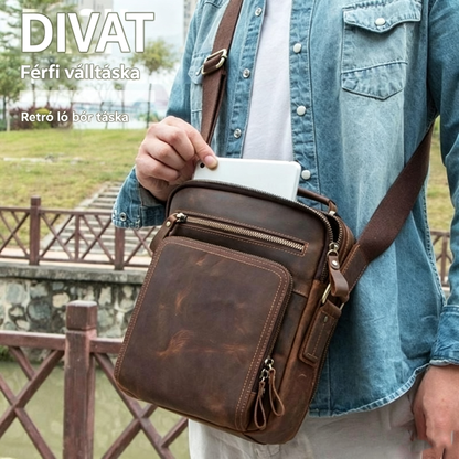 🔥👜【Legnépszerűbb!✨】【50% kedvezmény✨】👍🎁Férfi valódi bőr válltáska: Lezser és stílusos, könnyű és praktikus, nélkülözhetetlen kiegészítő a munkába.