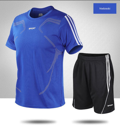 【L-5XL】Férfi nyári sport szett - rövid ujjú póló és rövidnadrág; laza, hétköznapi stílus, plus size, modern dizájn