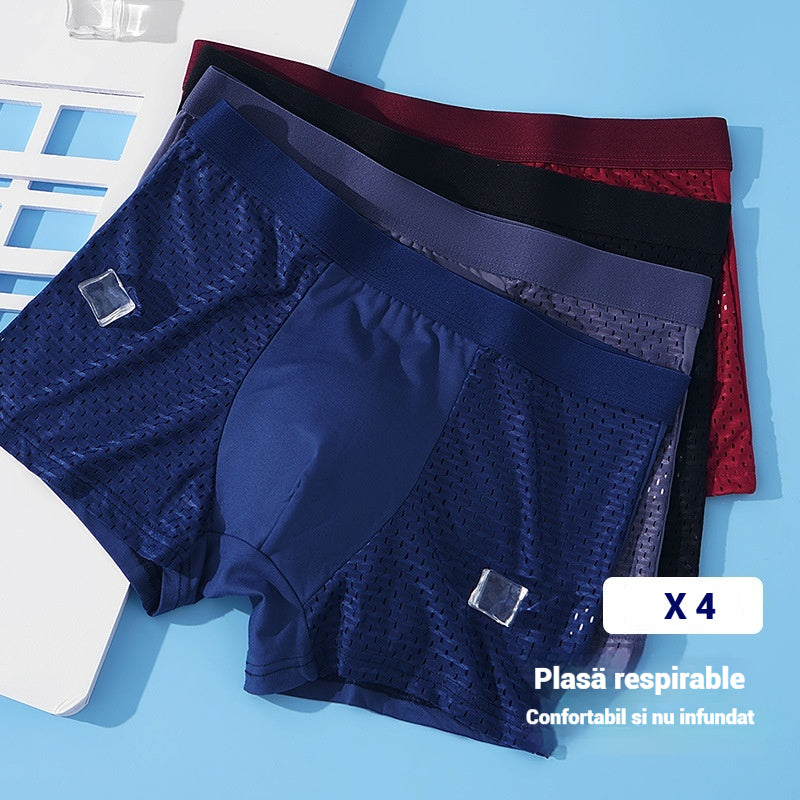 🔥【4 darabos】🧊Légzős és kényelmes férfi hálós boxeralsó