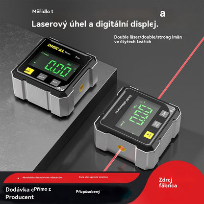 Oboustranná laserová vodováha a čtyřstranná magnetická přísavka