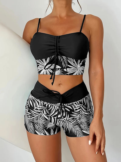 🏊‍👙【40KG-100KG】🌴 Elegáns, plus size mintás fürdőruha