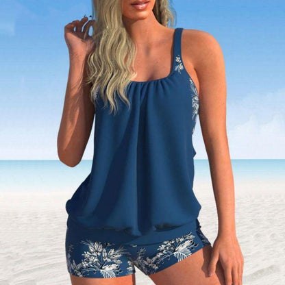 🌴🌈【50% kedvezmény nyárra 🔥】【S-5XL】🌊👙 Plus size női gyorsan száradó, kétrészes, mintás fürdőruha + boxeralsó