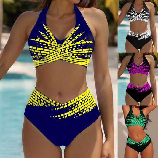 👙50% sleva💥 👙Dámské bikiny pro plnoštíhlé [L-5XL] ✅Vysoký pas ✅Vysoká elasticita