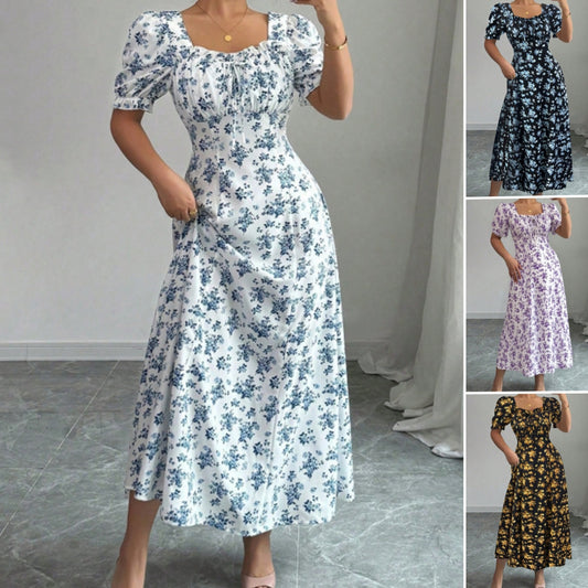👗Az akció utolsó napján -50% kedvezmény! 【S-2XL】Elegáns, nyári mintás ruha, légies és kényelmes, könnyen illeszthető és karcsúsított.