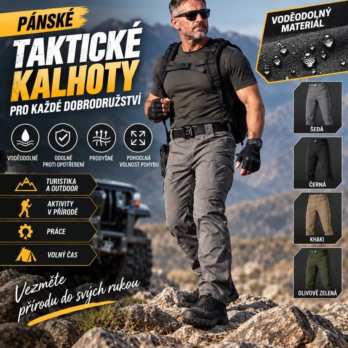 ⌛ POSLEDNÍ DEN VÝPRODEJE – SLEVA 50 %!🔥 Pánské vojenské taktické kalhoty s větruodolnou a tepelně izolační úpravou