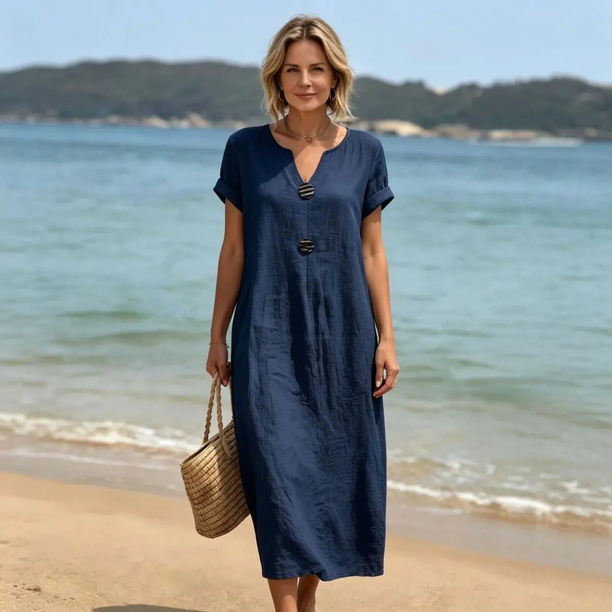 🏖️👗【S-3XL】Könnyed és szellős nyári ruha lenből és pamutból, laza szabású – beleszeret első viselésre.