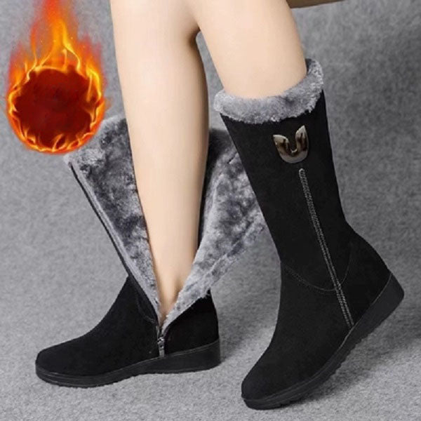 【30%OFF】【35-41】 Sokoldalú lábszárközépig vastagított bársony hócsizma