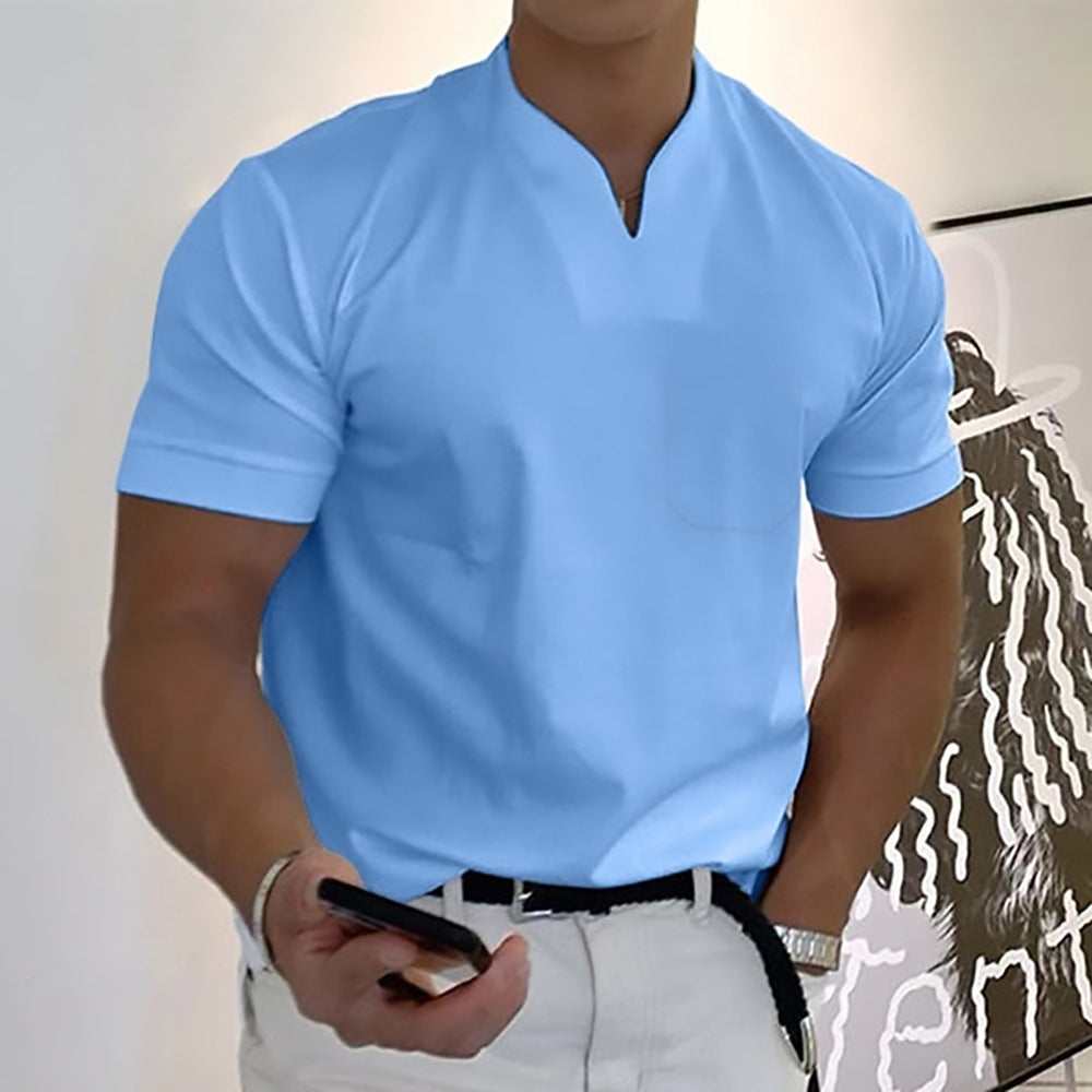 💪👔【S–5XL】💪😍 Nagyméretű férfi sportos galléros póló, rugalmas pamutból, fitneszhez ideális
