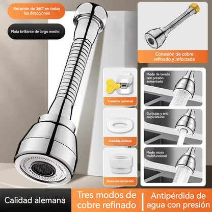 🚰Oferta por tiempo limitado【Cartucho de filtro gratis】🔥Boquilla de filtro de grifo giratoria de 360°