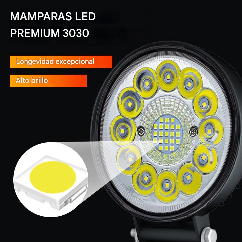💡🚨【Compra 1 y llévate 1 gratis】2 piezas por 34 euros Faros LED redondos de 99 W para coches modificados, faros auxiliares para vehículos todoterreno